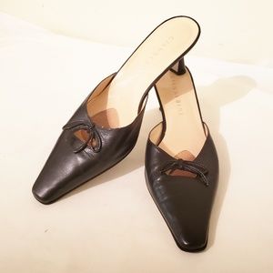 Gianni Bini Black Mules With Bow Detail Size 8.5